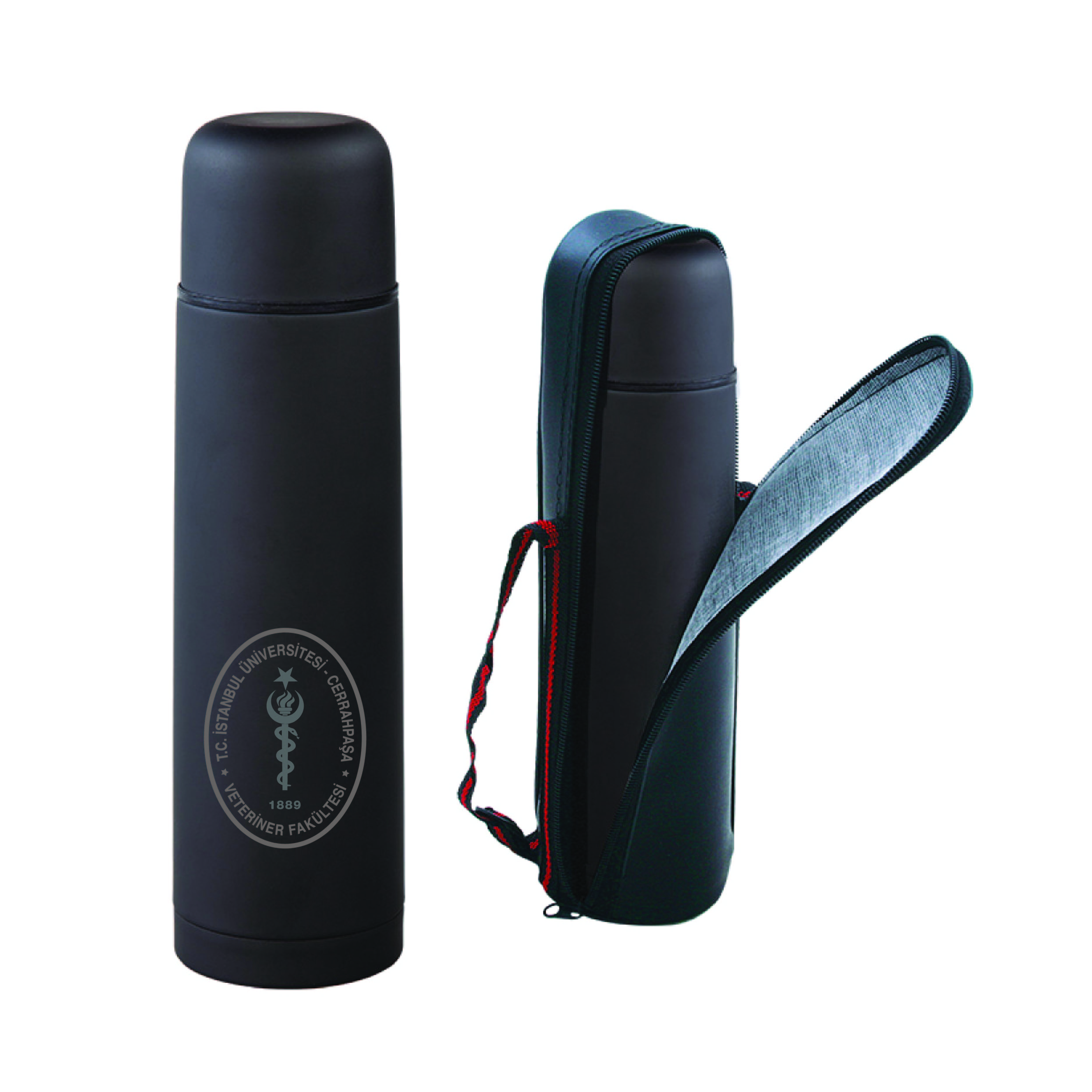 İÜC Veteriner Fakültesi Deri Kilifli Çelik Termos 500 ML