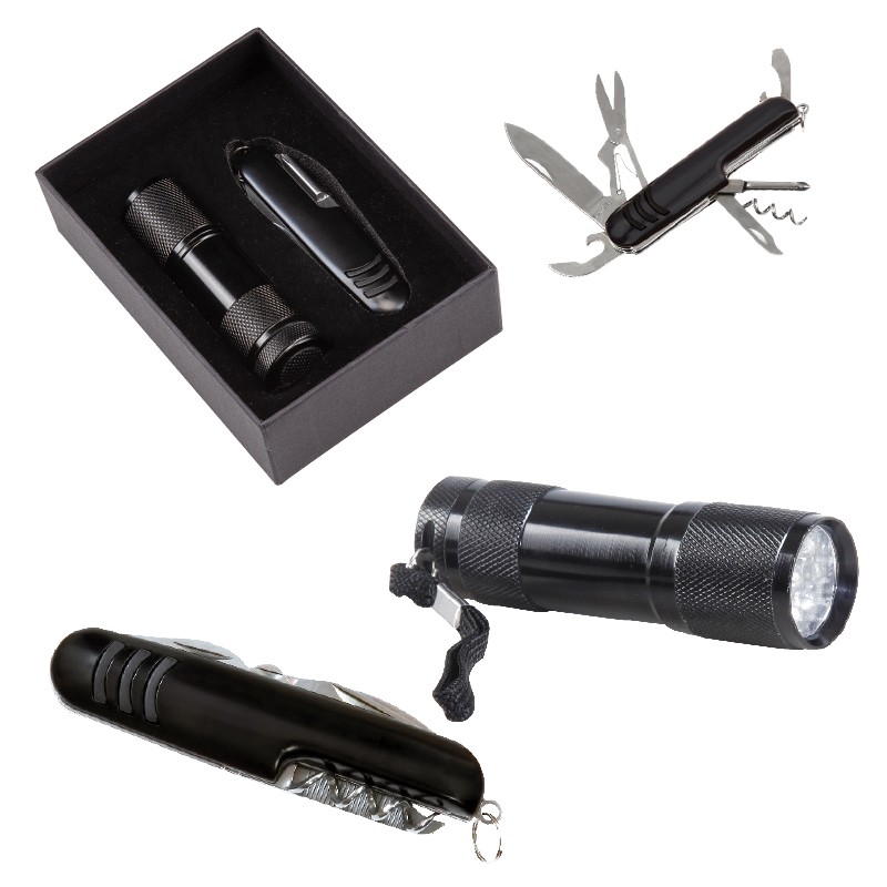 KP02117-0127 Hediyelik Set - 7 Fonksiyonlu Çakı - Led Elfeneri